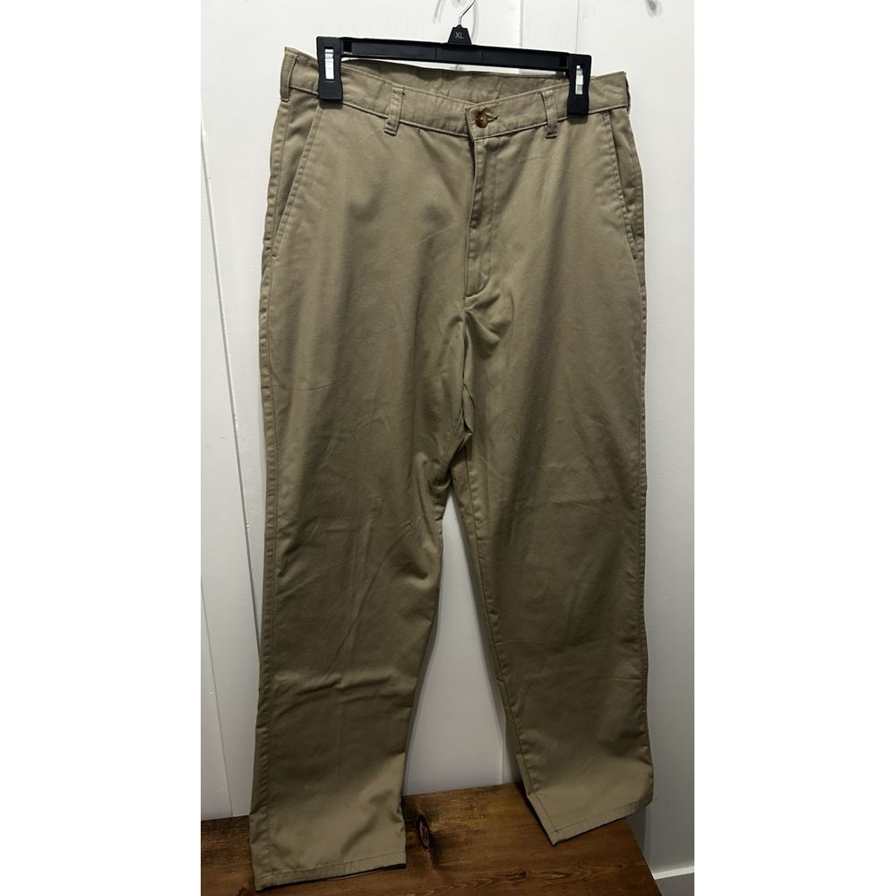 Puritan Men's Pants Size 32 x 32 Flat Front Khakis Beige Straight‎ Fit Career